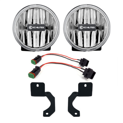 KC HiLiTES 0504 4" Gravity LED G4 SAE Fog Lights for 18-24 Jeep Wrangler JL & 20-24 Gladiator JT with Steel Bumper
