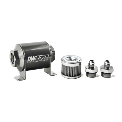 DeatschWerks 8-03-070-040K-6 6AN 40 Micron 70mm Inline Fuel Filter Kit