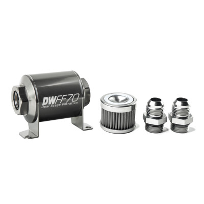 DeatschWerks 8-03-070-040K-10 10AN 40 Micron 70mm Inline Fuel Filter Kit