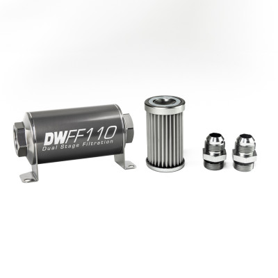 DeatschWerks 8-03-110-005K-10 10AN 5 Micron 110mm Inline Fuel Filter Kit