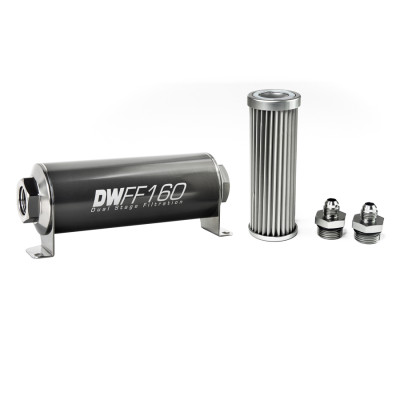 DeatschWerks 8-03-160-005K-6 6AN 5 Micron 160mm Inline Fuel Filter Kit