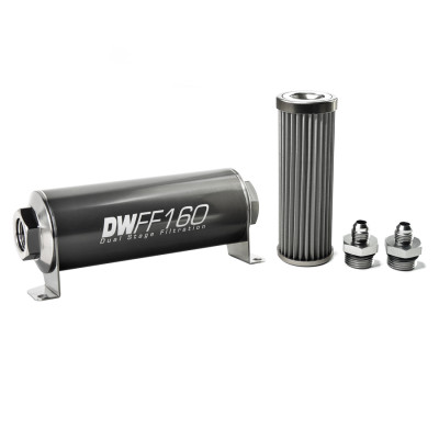 DeatschWerks 8-03-160-040K-6 6AN 40 Micron 160mm Inline Fuel Filter Kit