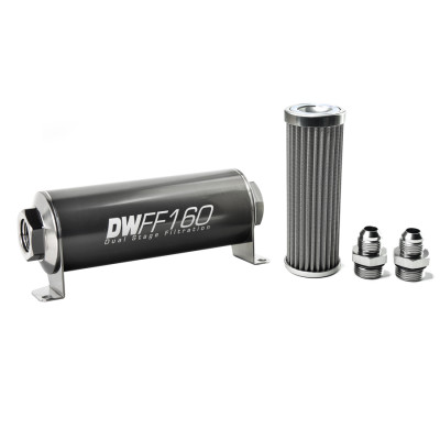 DeatschWerks 8-03-160-100K-8 8AN 100 Micron 160mm Inline Fuel Filter Kit