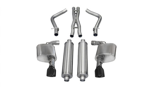 CORSA 14463BLK Sport Cat-Back Exhaust Black Tips for 12-14 Charger & 300 SRT8 6.4L 392 HEMI