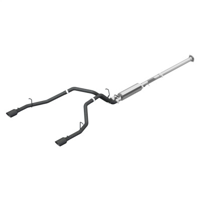 MBRP S5152BLK ARMOR BLK Race Profile Dual Rear Exit Black Stainless-Steel Tips Aluminized 3" - 2-1/2" Cat-Back Exhaust for 19-24 RAM 1500 CC/QC 5.7L VVT HEMI
