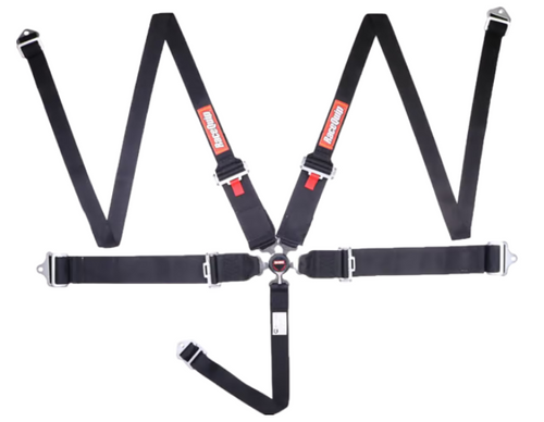 RaceQuip 745005RQP 5 Point Camlock Harness Set Bolt-On Ends SFI 16.1 HANS/HNR 3" Pull-Down Lap 3" to 2" Shoulders Black