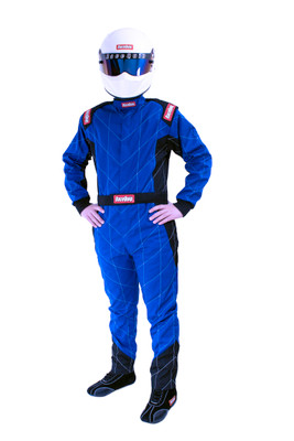 RaceQuip 130923RQP One-Piece Single-Layer Fire Suit Chevron Blue Medium