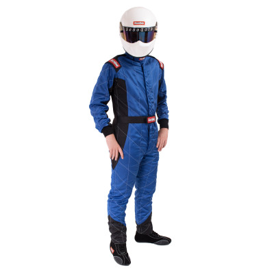 RaceQuip 91609259RQP One-Piece Multi-Layer Fire Suit Chevron Blue Large