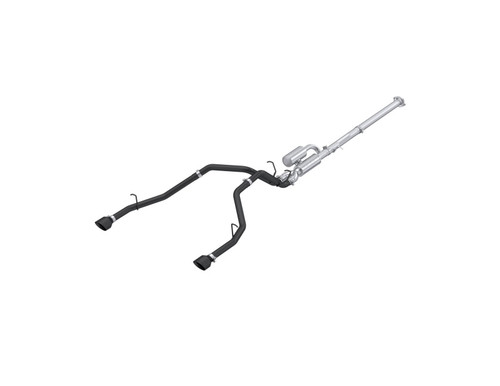 MBRP S51563BLK ARMOR LITE Streel Profile Dual Rear Exit Black Stainless-Steel Tips Aluminized 3" - 2-1/2" Cat-Back Exhaust for 2025 RAM 1500 3.0L Hurricane