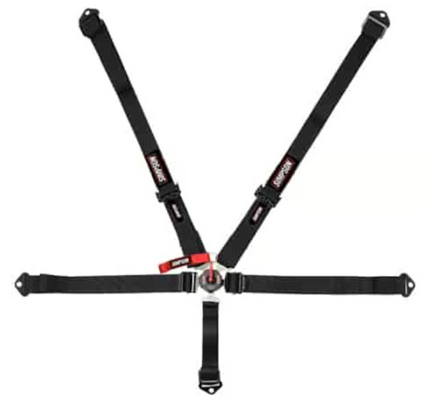 Simpson 29400BKL1X 5 Point Lever 2" Camlock Harness Bolt-On Ends SFI 16.1 Pull Down 55" Black