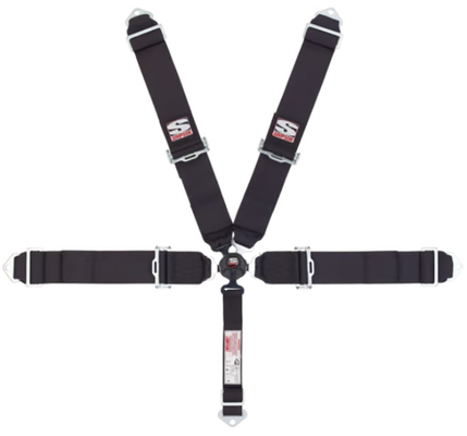 Simpson 29107BK 5 Point Sport Camlock Harness Bolt-On Ends SFI 16.1 Pull Down 55" Black