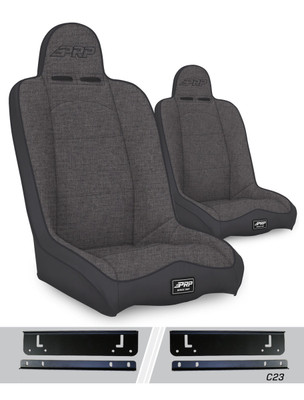PRP A140110-C23-54 Daily Driver High Back Suspension Seat Kit Grey for 97-02 Jeep Wrangler TJ PRP A140110-C23-54 Daily Driver High Back Suspension Seat Kit Grey for 97-02 Jeep Wrangler TJ