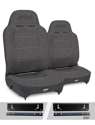 PRP A130110-C23-54 Enduro High Back Reclining Suspension Seat Kit Grey for 97-02 Jeep Wrangler TJ PRP A130110-C23-54 Enduro High Back Reclining Suspension Seat Kit Grey for 97-02 Jeep Wrangler TJ