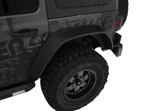 Bushwacker 10100-07 Flat Fender Flares Rear for 18-24 Jeep Wrangler JL