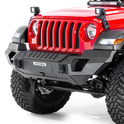 Go Rhino 230121T Trailline Full Width Front Bumper for 07-18 Jeep Wrangler JK, 18-25 JL & 20-25 Gladiator JT