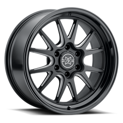 Method MR80231060518N 802 Raised 22x10 6x5.5 4.75" Backspace Double Black Milled Wheel for 19-26 RAM 1500, TRX & RHO