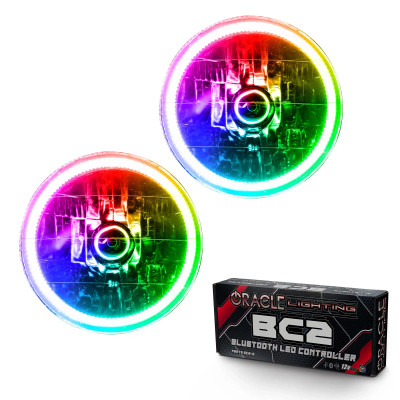 Oracle 7081-335 Pre-Assembled Halo Headlights ColorSHIFT with BC2 Controller for 97-06 Jeep Wrangler TJ & Unlimited