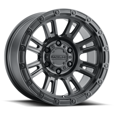 Raceline 956B-78012+30 956BS Compass Satin Black 17x8 5x4.5 5.68" Backspace Wheel for 84-06 Jeep Cherokee XJ, Comanche MJ, Grand Cherokee ZJ, Wrangler YJ & TJ