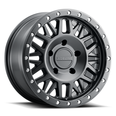 Raceline 951B-79050-12 951B Ryno Stain Black 17x9 5x5 4.53" Backspace Wheel for 07-25 Jeep Wrangler JK, JL & Gladiator JT