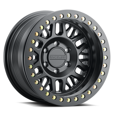 Raceline RT951B-79050-12 RT951B Ryno Cast Beadlock Satin Black 17x9 5x5 4.53" Backspace Wheel for 07-25 Jeep Wrangler JK, JL & Gladiator JT