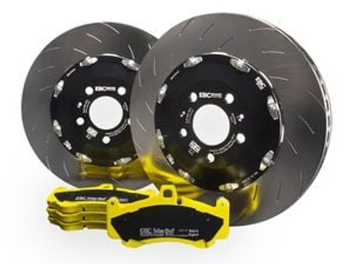 EBC S26KF1023 S26K Front Yellowstuff Brake Pad & 2-Piece Floating Rotor Kit for 15-20 Challenger, Charger R/T Scat Pack 6.4L, SRT 392 & SRT Hellcat 6.2L HEMI