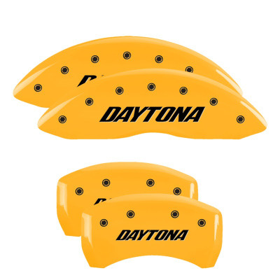 MGP 12162SDAYYL Dual Piston Caliper Covers Yellow with Daytona Logo for 2013 & 2017 Charger Daytona 5.7L HEMI