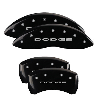 MGP 12162SDD4BK Dual Piston Caliper Covers Black with Dodge Logo for 11-23 Challenger, Charger 3.6L & 5.7L HEMI