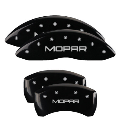 MGP 12162SMOPBK Dual Piston Caliper Covers Black with MOPAR Logo for 11-23 Challenger, Charger 3.6L & 5.7L HEMI