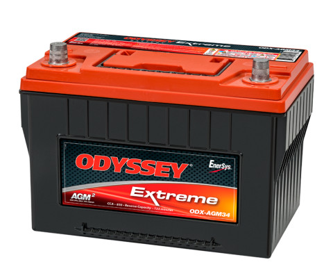 Odyssey Battery ODX-AGM34 Group 34 850CCA Xtreme AGM Battery for 97-11 Jeep Wrangler TJ 2.4/2.5/4.0L & JK 3.8L
