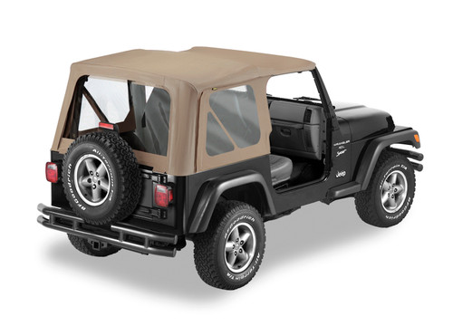 Bestop 51127-33 OEM Replace-A-Top with Clear Windows Dark Tan for 97-02 Jeep Wrangler TJ