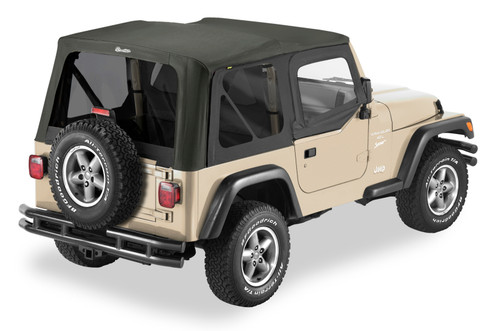Bestop 79124-01 OEM Replace-A-Top with Tinted Windows Black Sailcloth for 97-02 Jeep Wrangler TJ