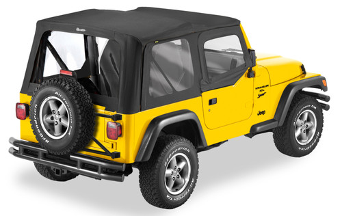 Bestop 51128-35 OEM Replace-A-Top with Clear Windows & Upper Door Skins Black Diamond for 03-06 Jeep Wrangler TJ
