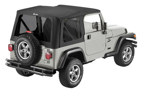Bestop 79139-01 OEM Replace-A-Top with Tinted Windows Black Sailcloth for 97-02 Jeep Wrangler TJ
