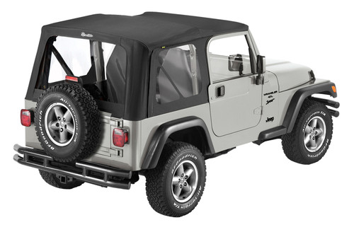 Bestop 79122-01 OEM Replace-A-Top with Clear Windows Black Sailcloth for 97-02 Jeep Wrangler TJ