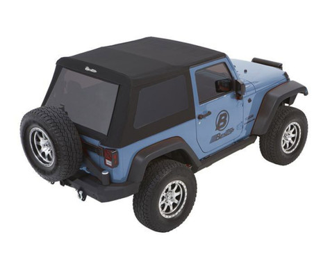 Bestop 07-18 Jeep Wrangler JK 2-Door Trektop Glide (Premium Black Twill)