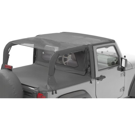 Bestop 10-18 Jeep Wrangler JK 2-Door Header Safari Cable Style Bikini (Mesh)