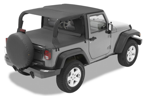 Bestop 07-09 Jeep Wrangler JK 2-Door Header Safari Bikini (Black Diamond)