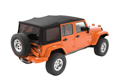 Bestop 79339-35 Replace-A-Top OE Exact Fabric Soft Top with Tinted Windows Black Diamond Sailcloth for 07-09 Jeep Wrangler Unlimited JK