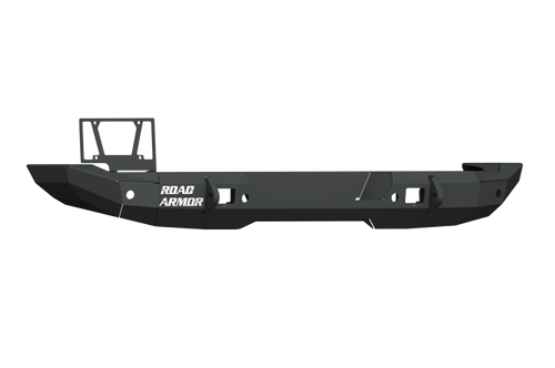 Road Armor 5183R1B Stealth Rear Full Width Bumper with Tire Carrier Hole for 18-26 Jeep Wrangler JL