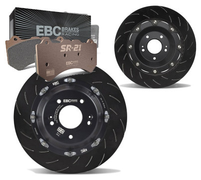 EBC S32KF1013 S32K SR21 Brake Pad & Two-Piece Floating Race Rotor Front Kit for 12-21 Jeep Grand Cherokee SRT8 6.4L, SRT 392 & 18-24 Durango SRT 392