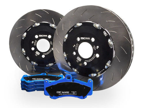 EBC S27KF1021 S27K Front Bluestuff Brake Pad & 2-Piece Floating Rotor Kit for 15-20 Challenger, Charger R/T Scat Pack 6.4L, SRT 392 & SRT Hellcat 6.2L HEMI
