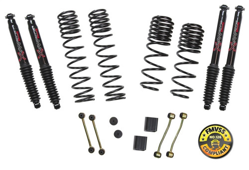 Skyjacker JL20BPBLT 2.5" Dual Rate Long Travel Suspension Lift Kit with Black MAX Shocks for 18-26 Jeep Wrangler JL 2-Door non-Rubicon