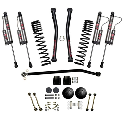 Skyjacker G350KXLT 3.5" Front 2" Rear Dual Rate Long Travel Coil Spring Lift Kit with ADX 2.0 Remote Reservoir Shocks for 20-26 Jeep Gladiator JT 3.6L non-Rubicon