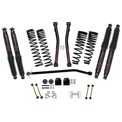Skyjacker G351RKBLTD 3.5" Front 2.5" Rear Dual Rate Long Travel Coil Spring Lift Kit with Black MAX Shocks for 20-26 Jeep Gladiator JT 3.0L EcoDiesel Rubicon