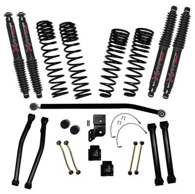 Skyjacker G452KBLT 4.5" Front 3" Rear Dual Rate Long Travel Coil Spring Lift Kit with Black MAX Shocks for 20-26 Jeep Gladiator JT 3.6L non-Rubicon