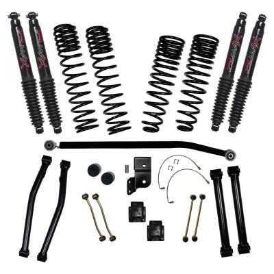 Skyjacker G452RKBLTD 4.5" Front 3" Rear Dual Rate Long Travel Coil Spring Lift Kit with Black MAX Shocks for 20-26 Jeep Gladiator JT 3.0L EcoDiesel Rubicon