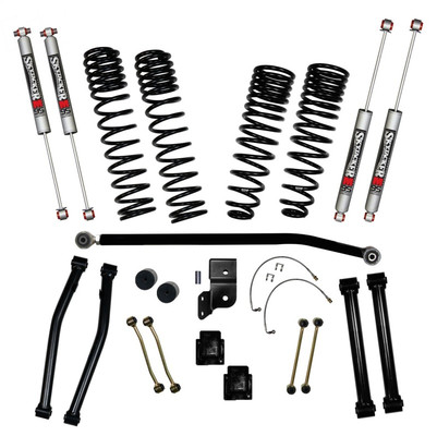 Skyjacker G452RKMLT 4.5" Front 3" Rear Dual Rate Long Travel Coil Spring Lift Kit with M95 Monotube Shocks for 20-26 Jeep Gladiator JT 3.6L Rubicon