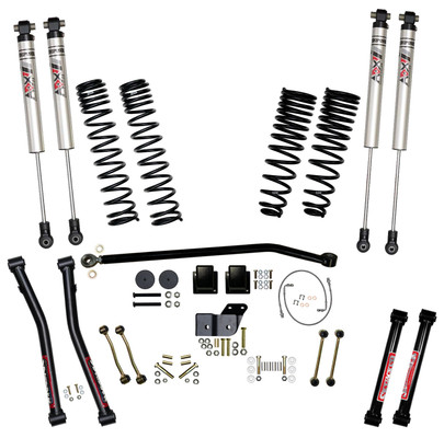 Skyjacker G452KXMLTD 4.5" Front 3" Rear Dual Rate Long Travel Coil Spring Lift Kit with ADX 2.0 Shocks for 20-26 Jeep Gladiator JT 3.0L EcoDiesel non-Rubicon