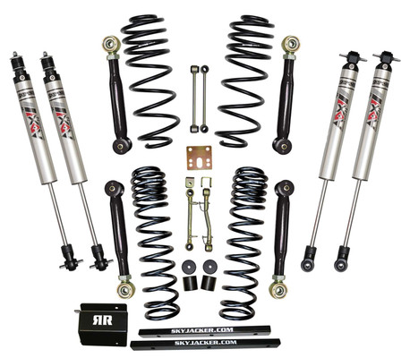 Skyjacker TJ253K-SVX-XM 2.5" Dual Rate Long Travel Coil Spring Lift Kit with Flex Lower Control Arms with ADX 2.0 Shocks for 03-06 Jeep Wrangler TJ & Unlimited