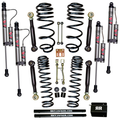 Skyjacker TJ253K-SVX-X 2.5" Dual Rate Long Travel Coil Spring Lift Kit with Flex Lower Control Arms with ADX 2.0 Remote Reservoir Shocks for 03-06 Jeep Wrangler TJ & Unlimited